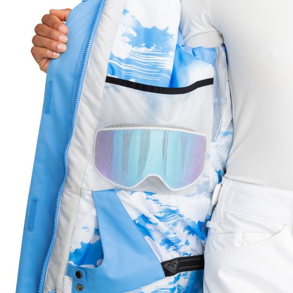 NWT Women's Roxy Jetty Block Azure Blue Clouds Snowboard Jacket Large - Picture 5 of 15